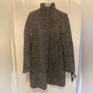 Old Navy Black and White Tweed Coat